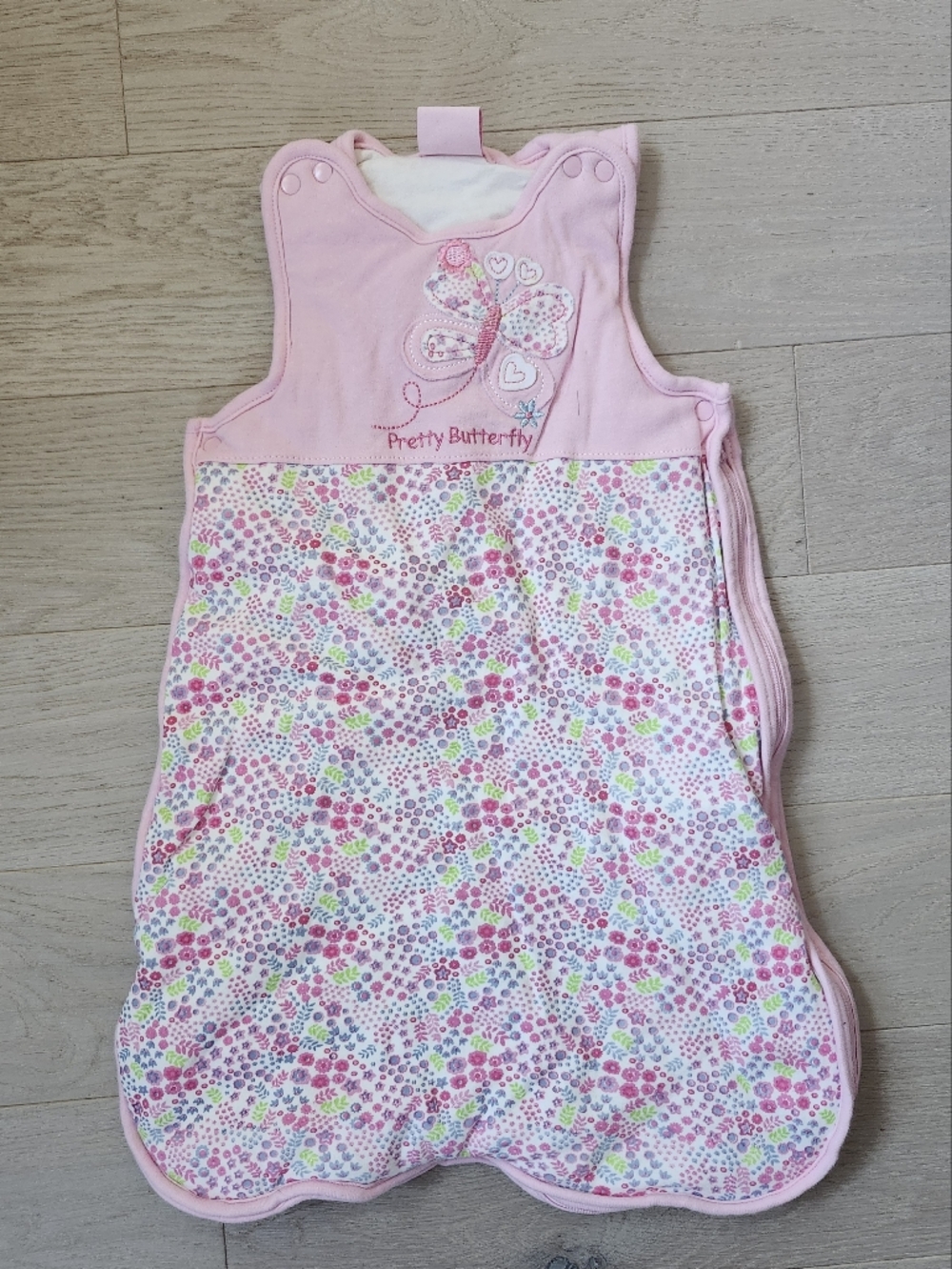 Bebe Bonito Baby Girl  Sleep Sack  0-6 Months Floral Pink Butterfly